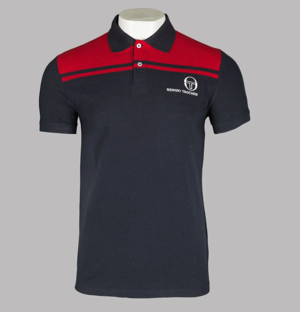 Sergio Tacchini New Young Line Polo Shirt Night Sky/Tango Red