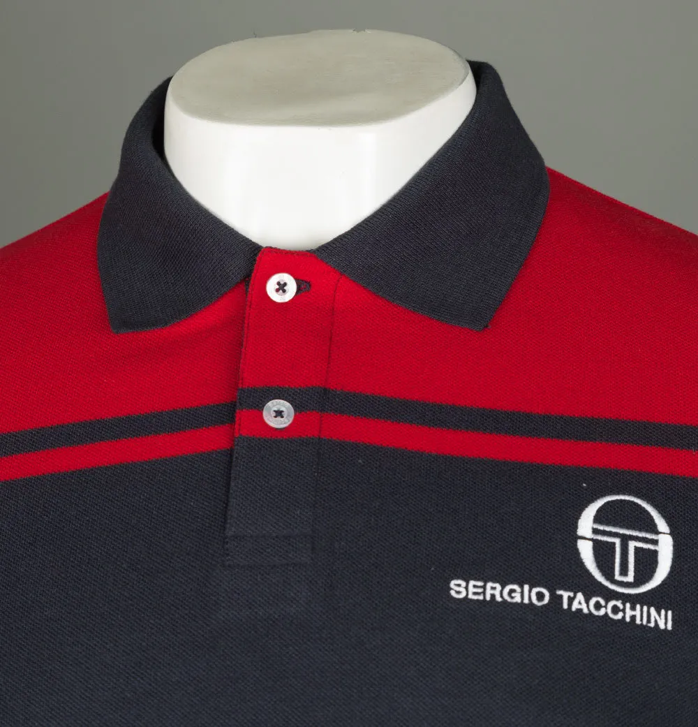 Sergio Tacchini New Young Line Polo Shirt Night Sky/Tango Red