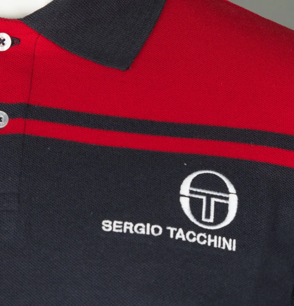 Sergio Tacchini New Young Line Polo Shirt Night Sky/Tango Red