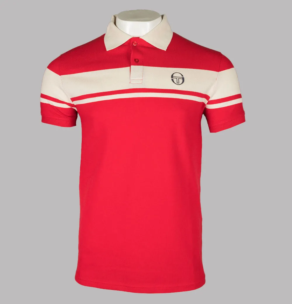 Sergio Tacchini Young Line Polo Shirt Tango Red/Gardenia