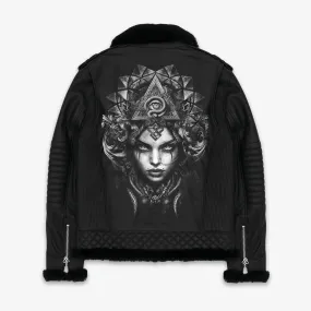 Shearling ILLUMINATI Black Leather Jacket