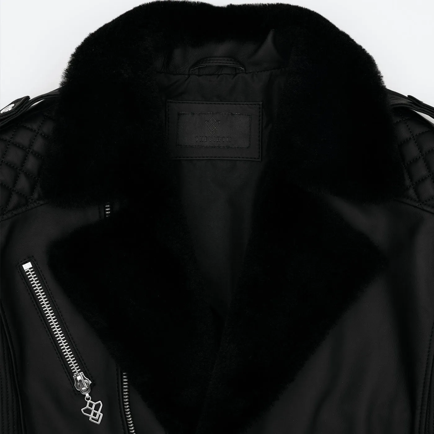 Shearling ILLUMINATI Black Leather Jacket