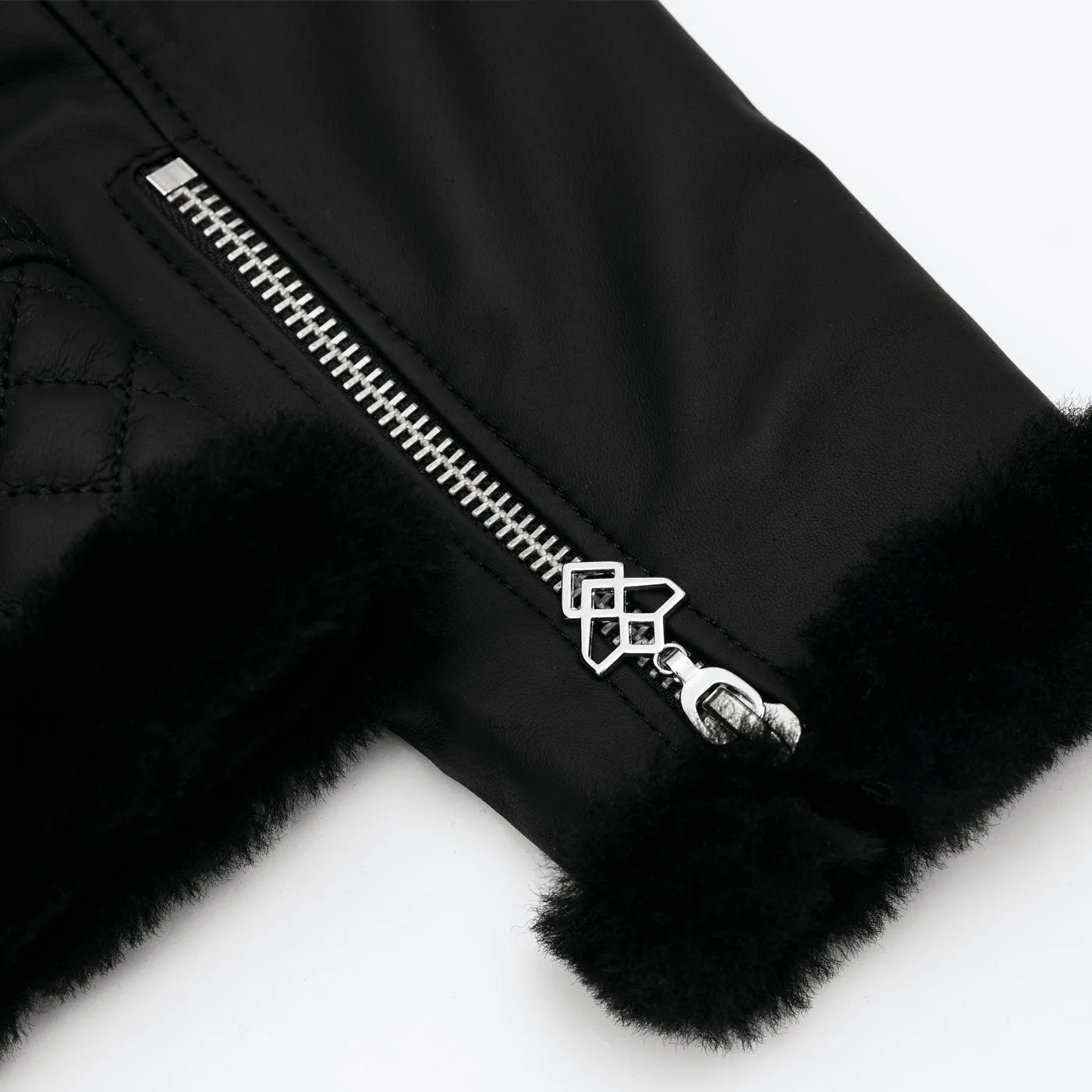 Shearling ILLUMINATI Black Leather Jacket