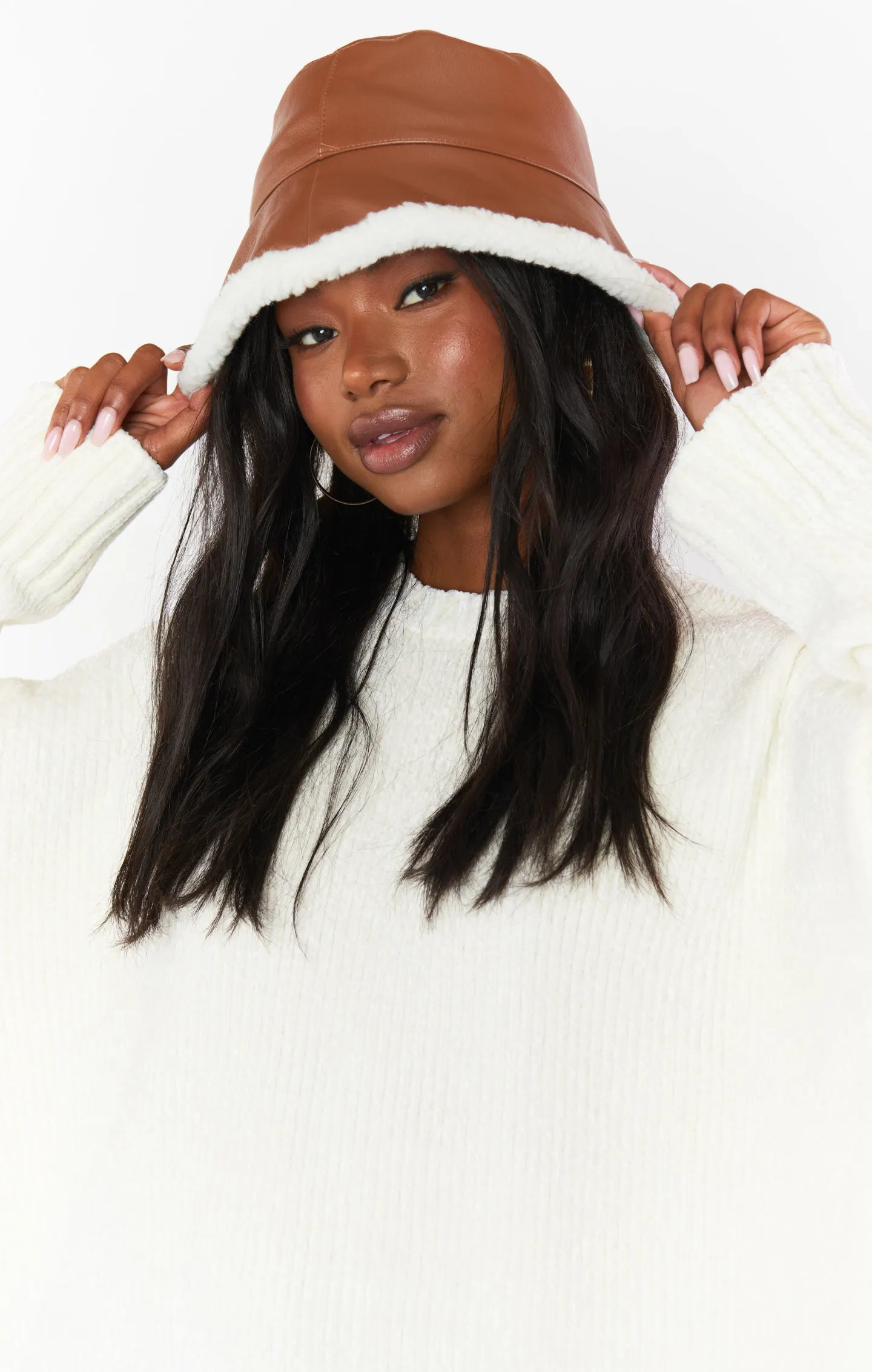 Shearling Lined Bucket Hat ~ Tan