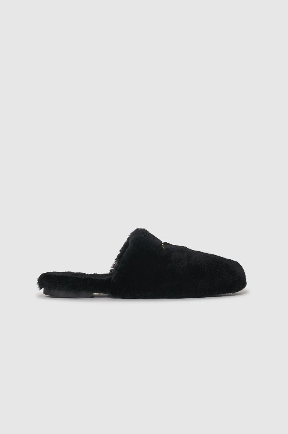 Shearling Mules - Black