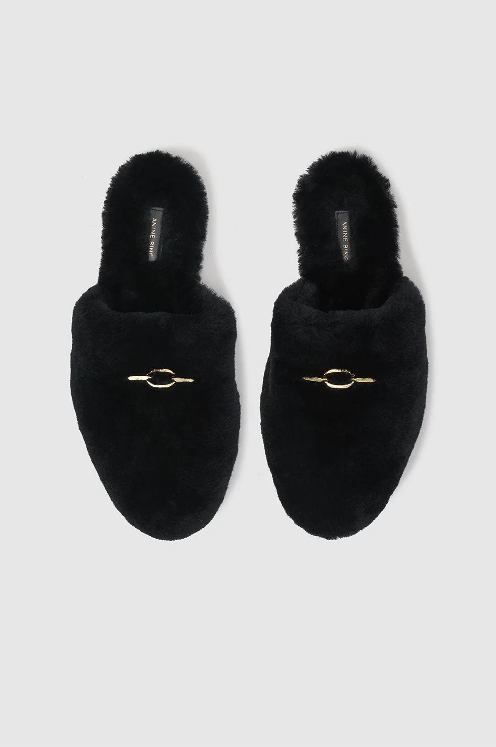 Shearling Mules - Black