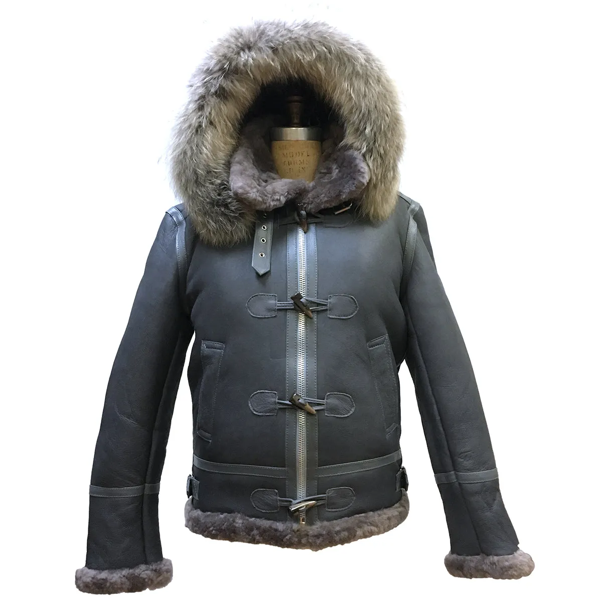 Shearling Sheepskin Aviator Jacket- B3 With Toggles Style #810