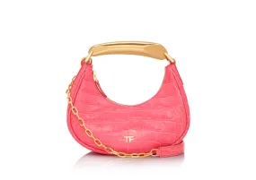 SHINY STAMPED CROCODILE LEATHER BIANCA MINI HOBO