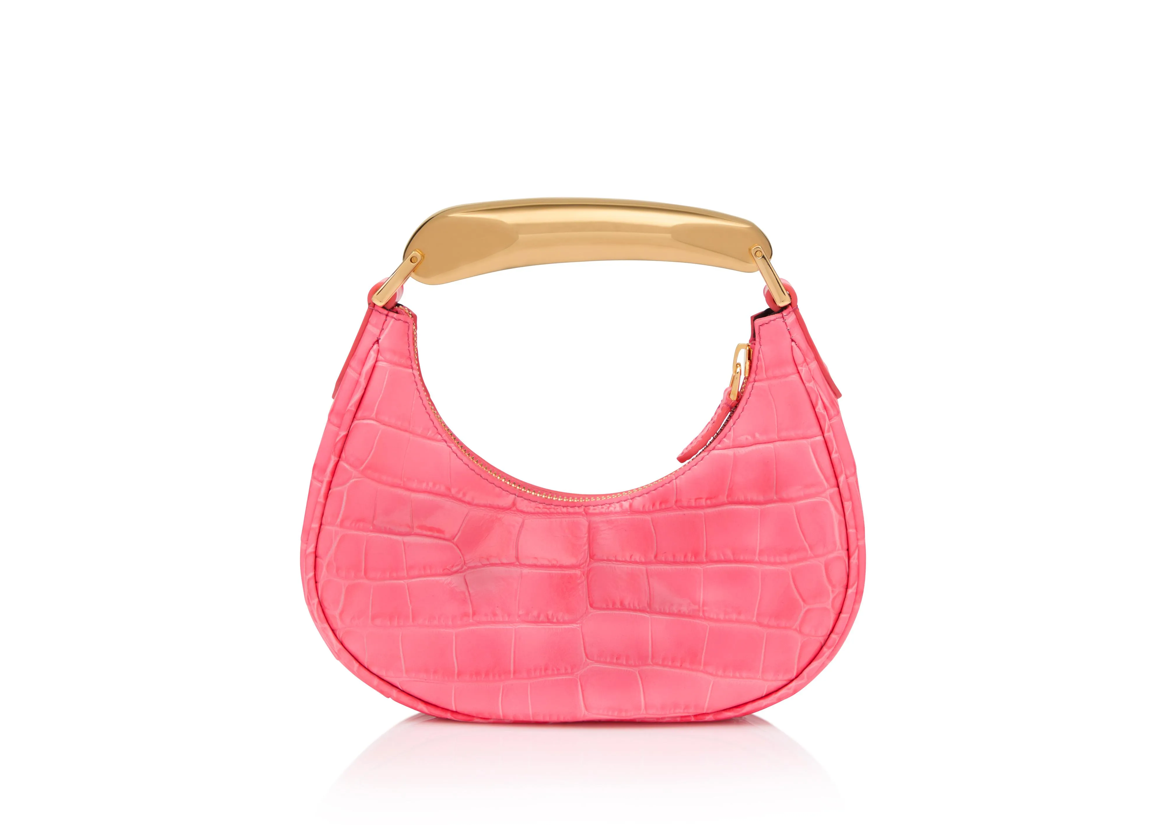 SHINY STAMPED CROCODILE LEATHER BIANCA MINI HOBO