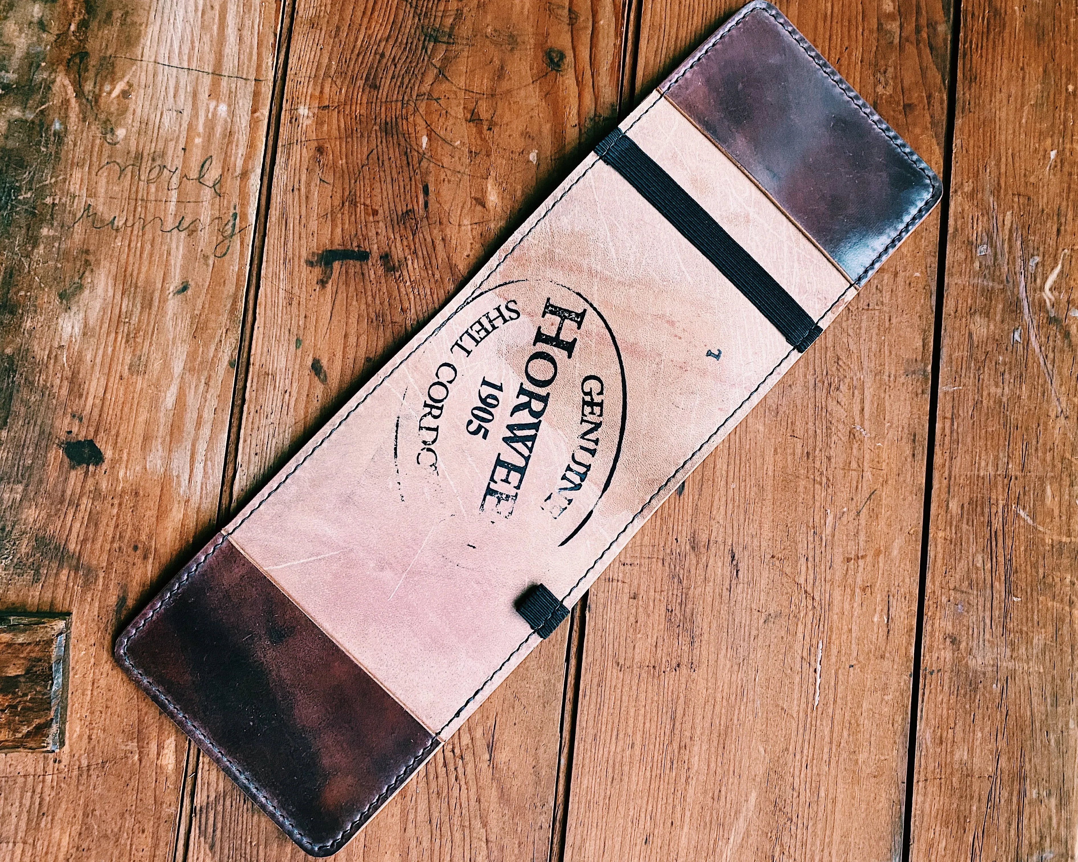 Single Barrel Collection  Yardage Book / Scorecard Holder in Horween Shell Cordovan #8 Marbled