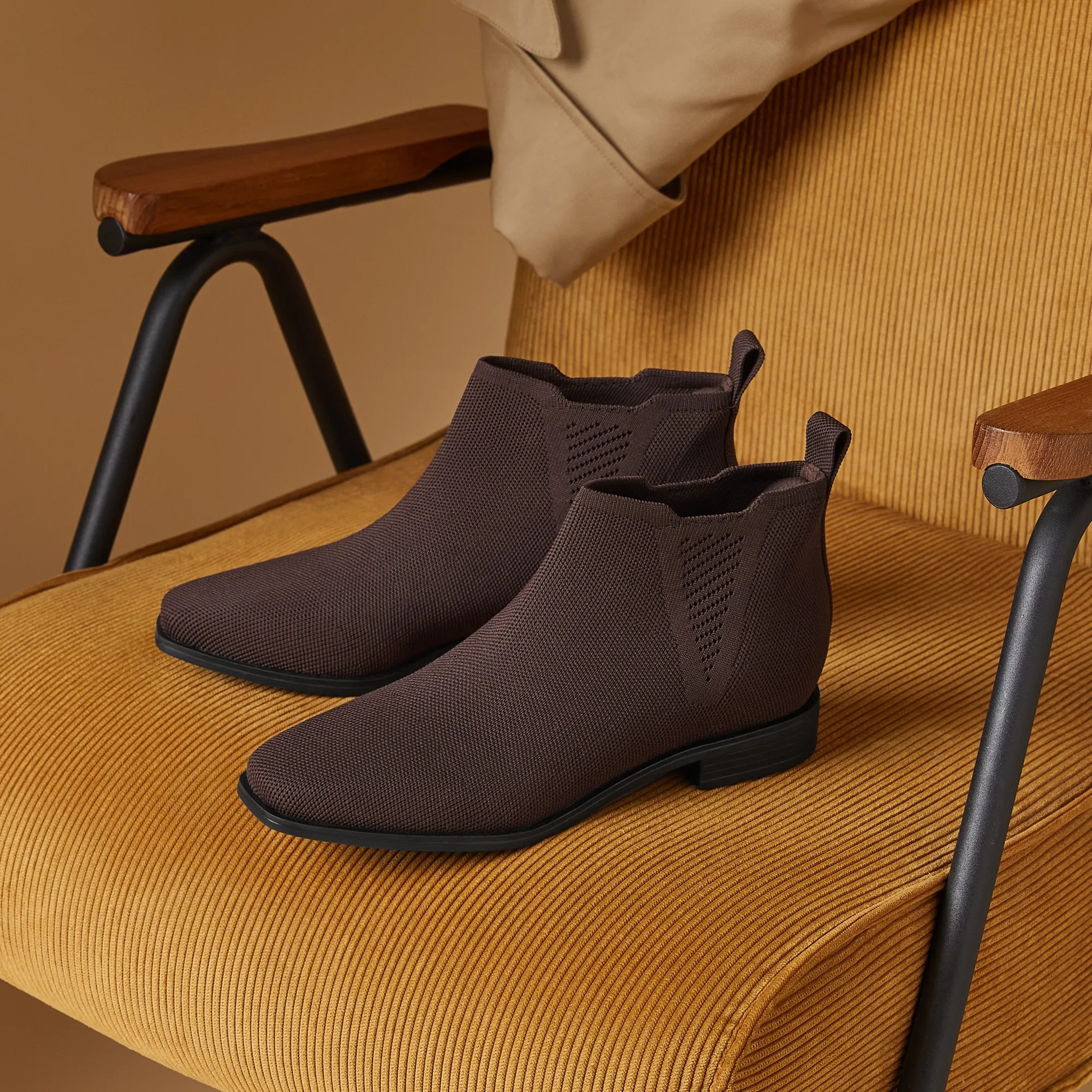   Slip-On Square-Toe Ankle Chelsea Boots (Ryan Slip-On)