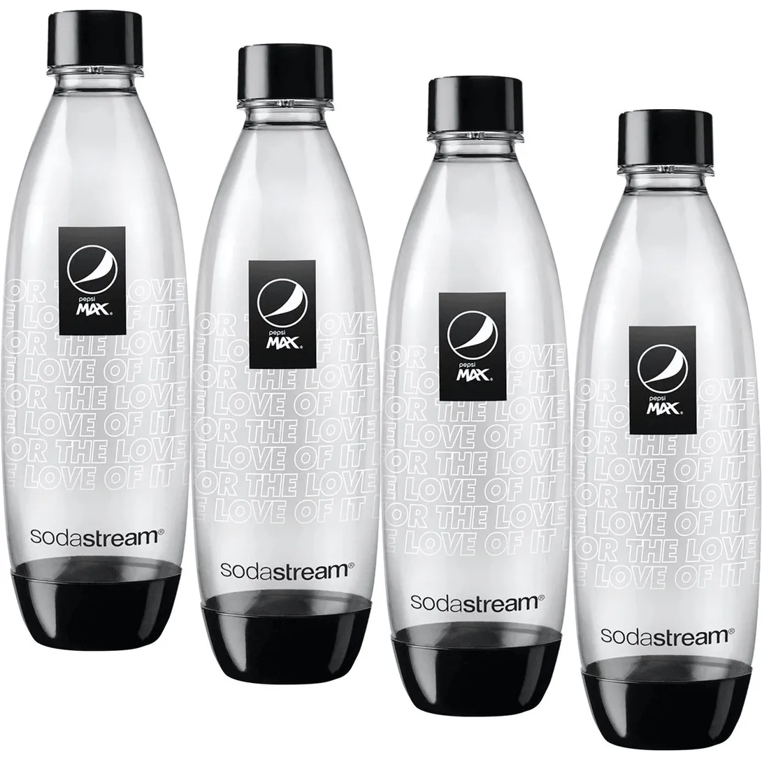 SodaStream Fuse Pepsi Edition Bottle Carbonating Sparkling 1L Portable 4 Pack