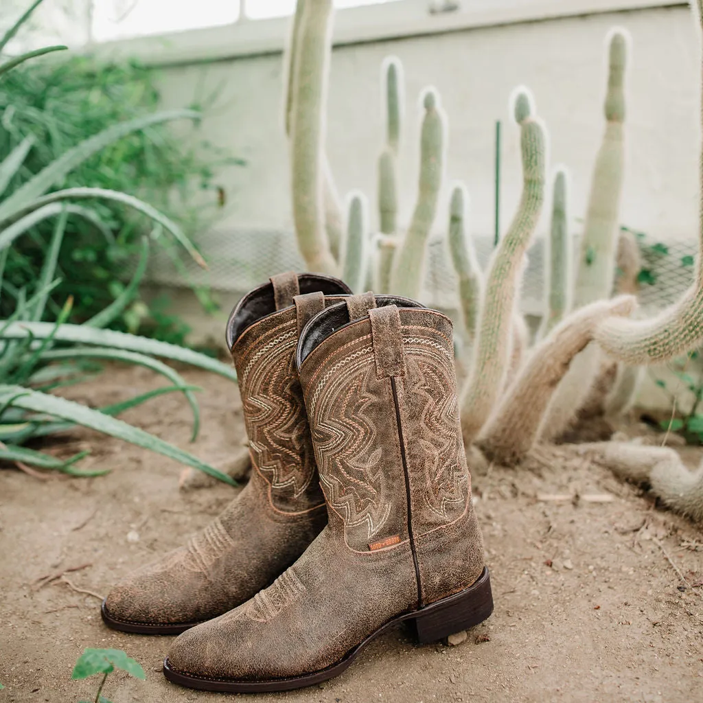 Soto Boots Mens Tan Distressed Leather Cowboy Boots