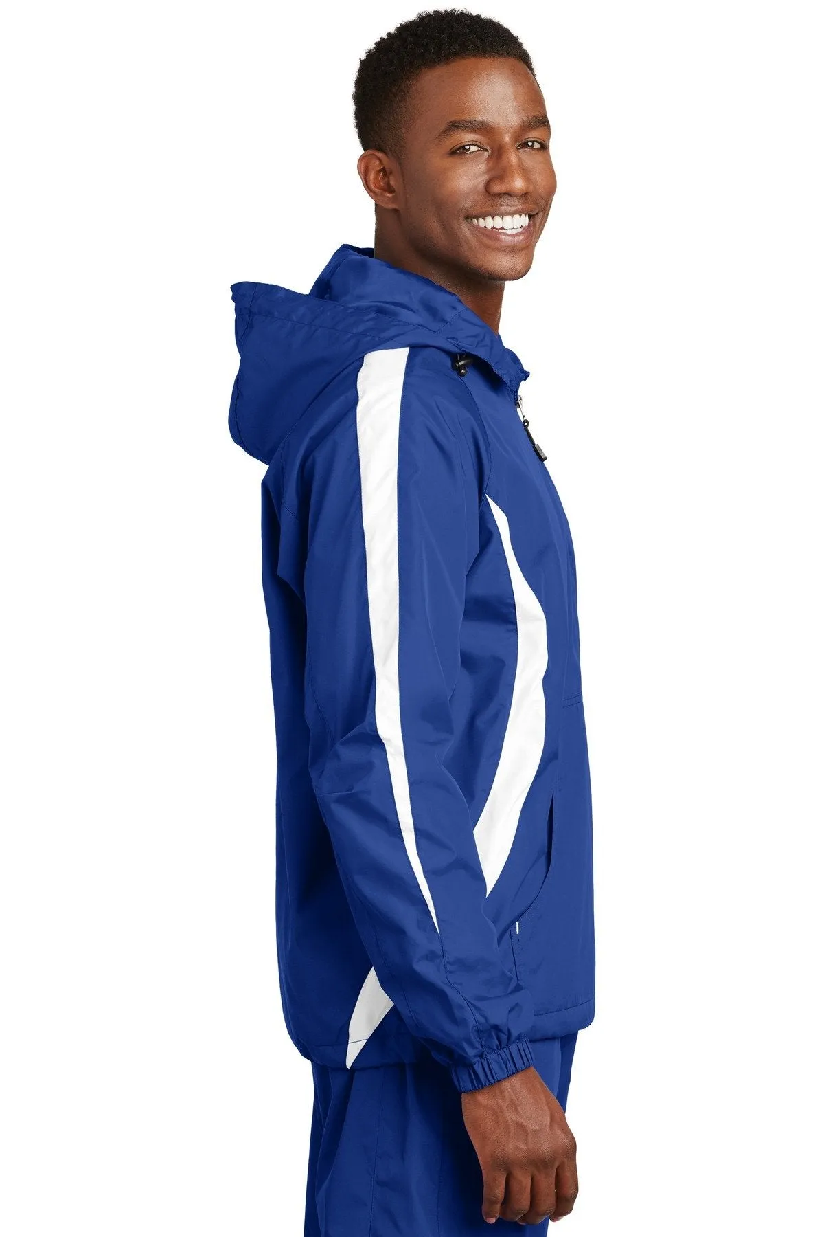 Sport-Tek Colorblock Raglan Anorak JST63 True Royal/White