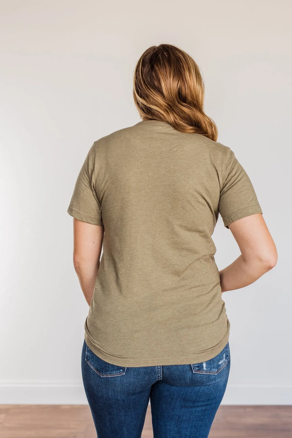 Stay Wild. Roam Free Buffalo Graphic Tee- Olive