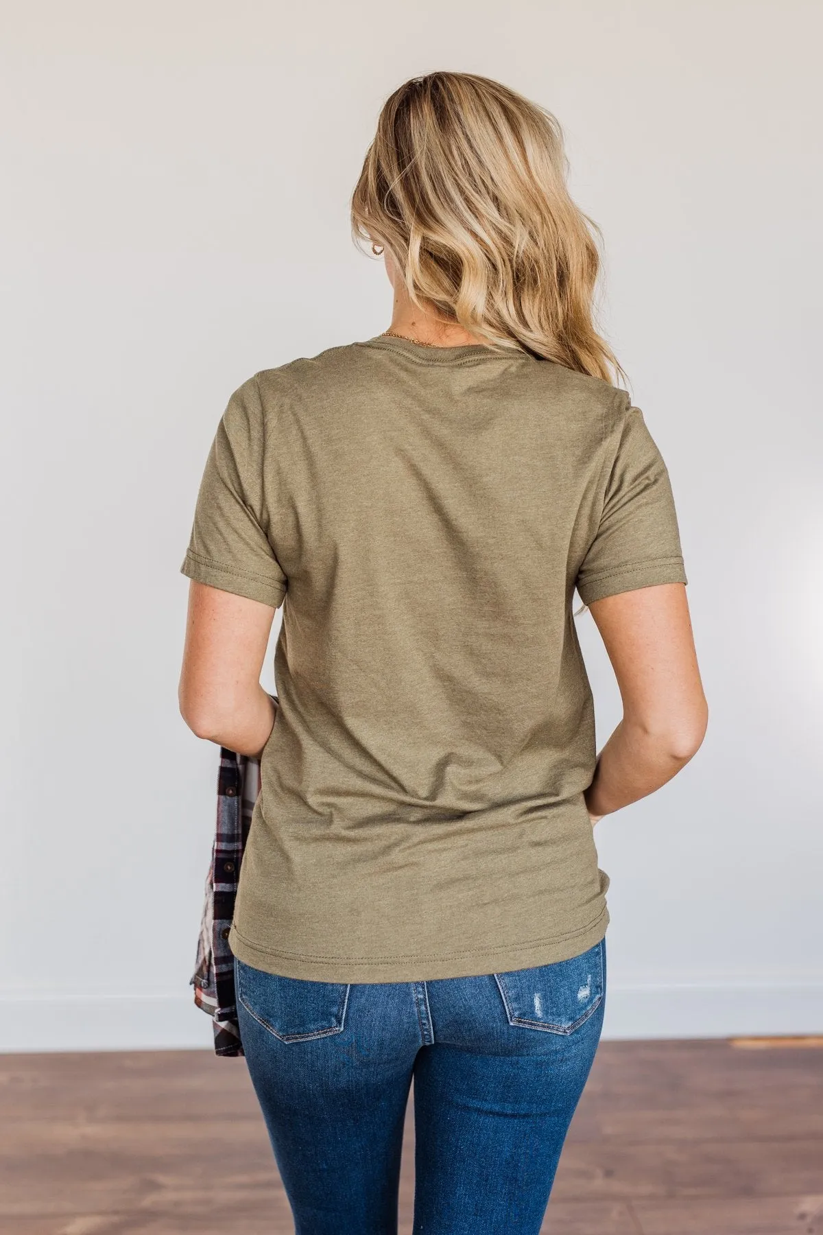 Stay Wild. Roam Free Buffalo Graphic Tee- Olive