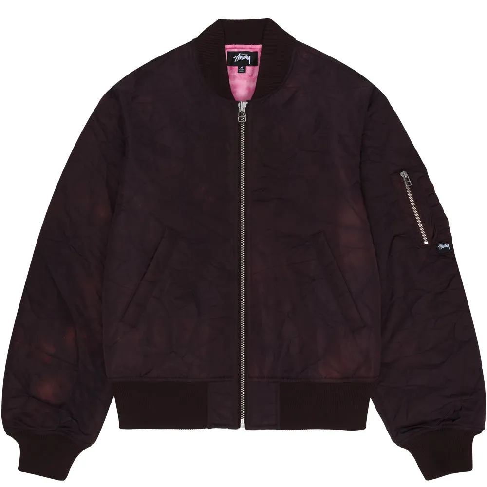 STSSY DYED NYLON BOMBER // BROWN