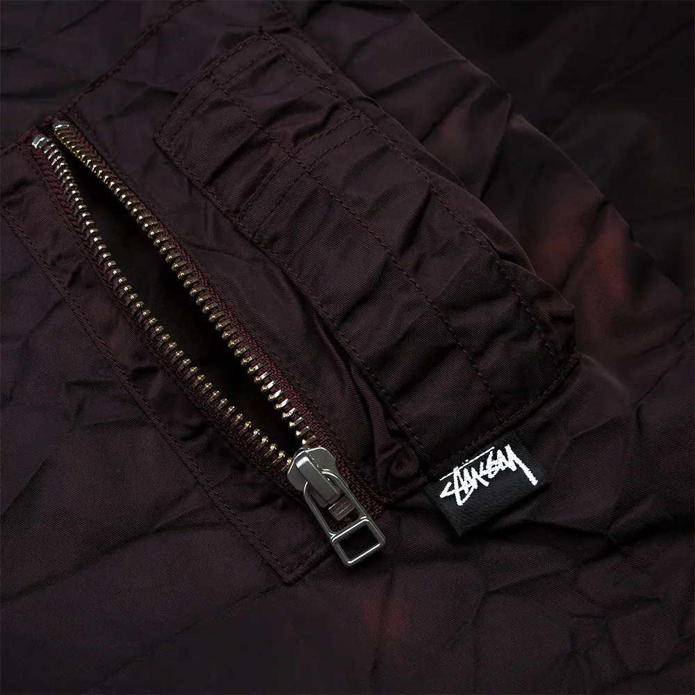 STSSY DYED NYLON BOMBER // BROWN