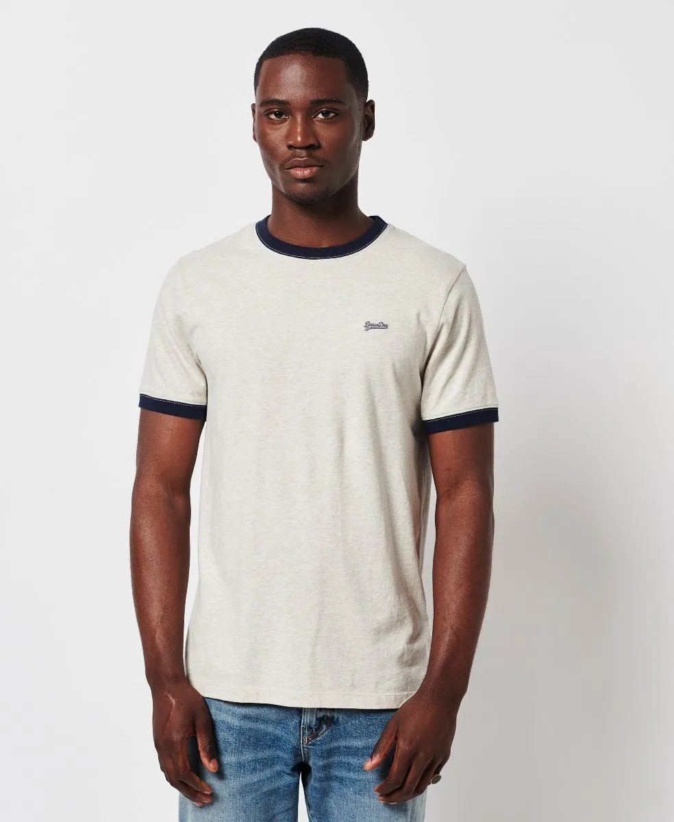 Superdry Vintage Ringer T-Shirt Oat/Navy