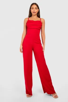 Tall Strappy Cowl Wide Leg Jumpsuit