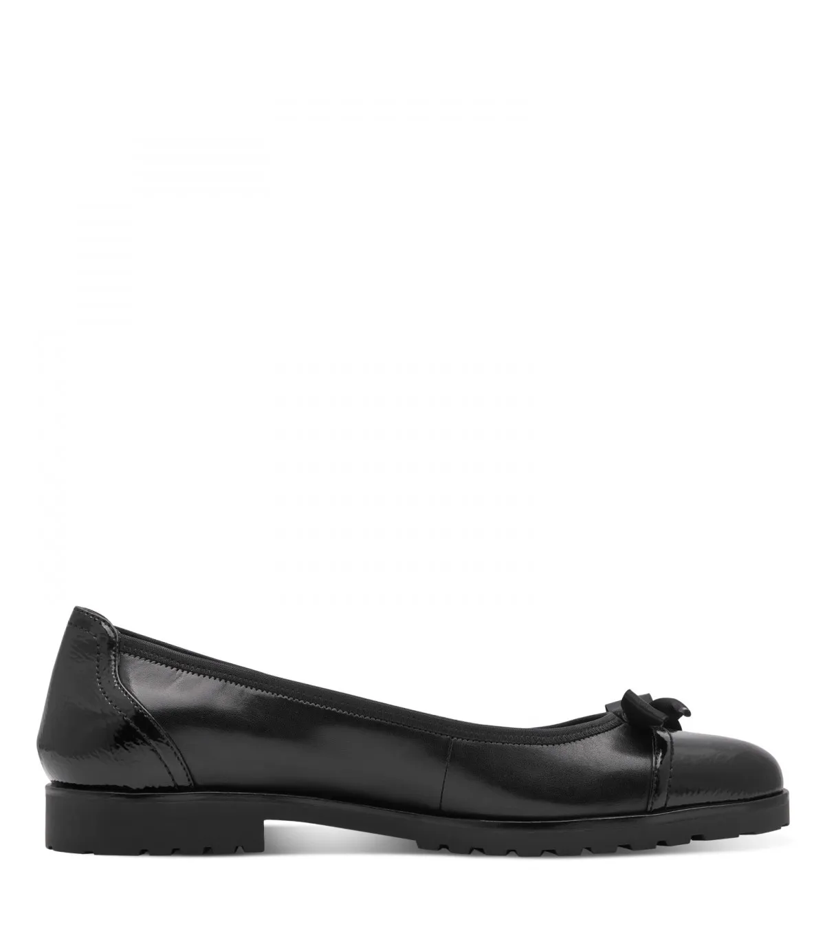 Tamaris Black Leather Ballerina 1-22126-43-001