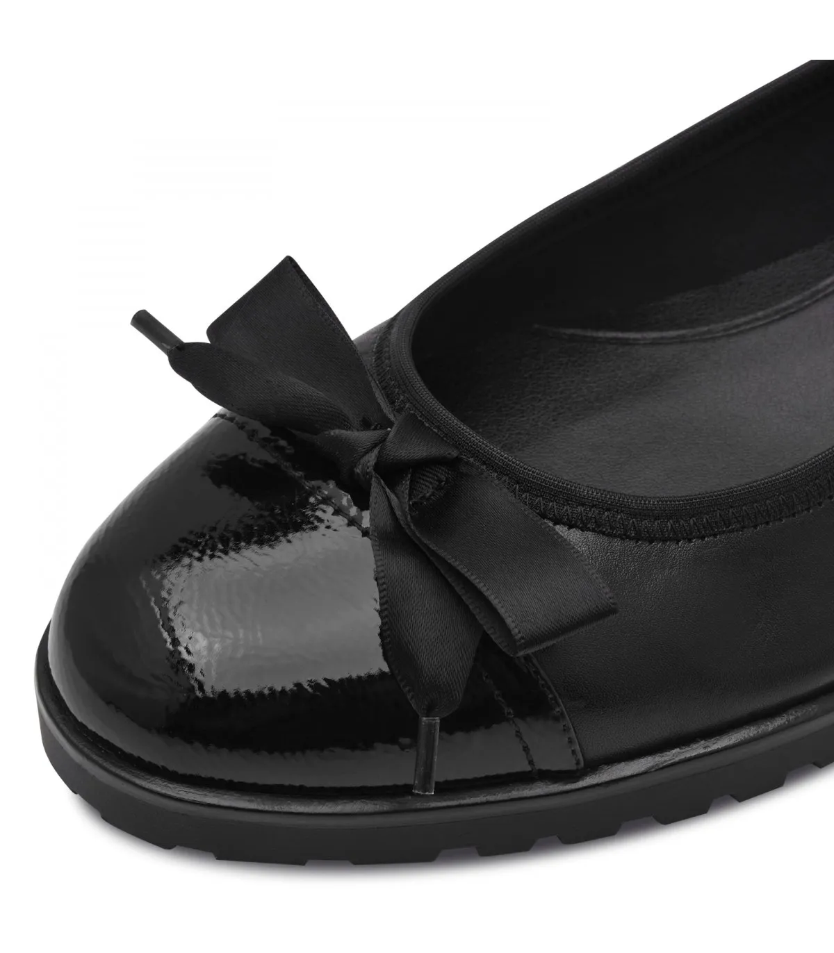 Tamaris Black Leather Ballerina 1-22126-43-001