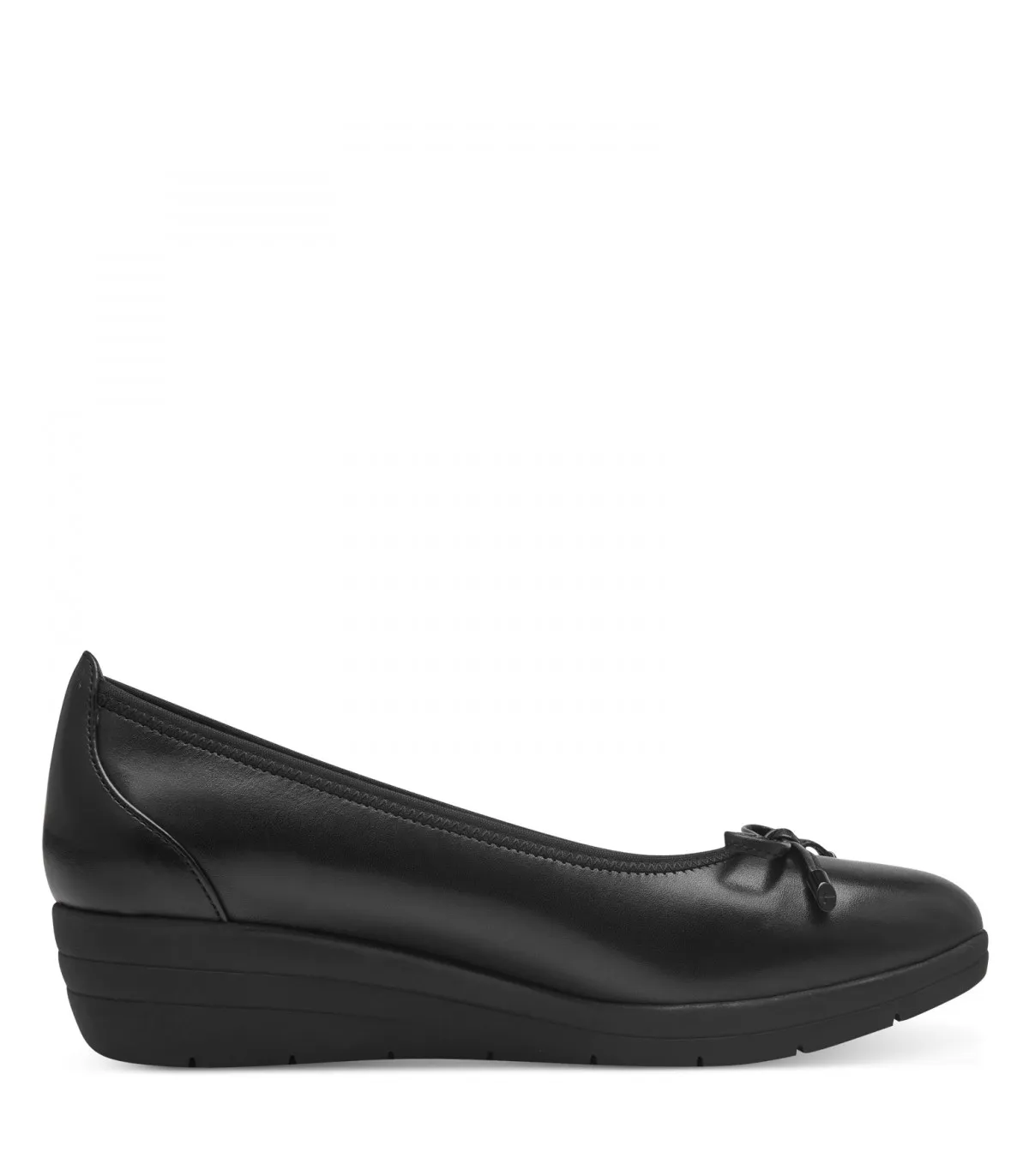 Tamaris Comfort Leather Anatomic Black Ballerina 82104