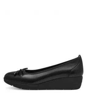 Tamaris Comfort Leather Anatomic Black Ballerina 82104