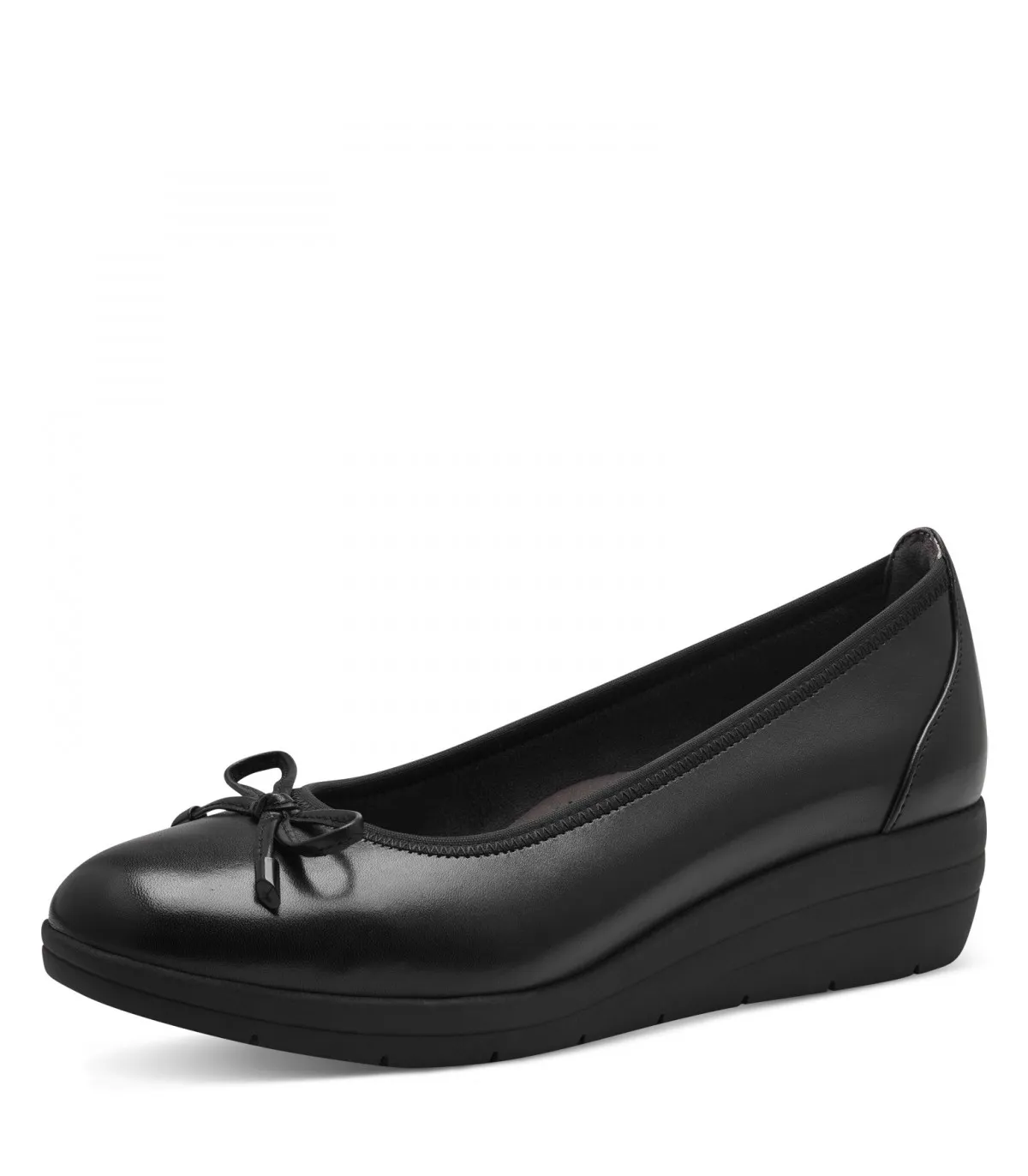 Tamaris Comfort Leather Anatomic Black Ballerina 82104