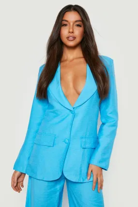 Textured Relaxed Fit Tailored Blazer