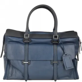 The Bridge Unisex Medium Italian Travel Shopper Bag Rain Blue- 065074 1P 2K NH