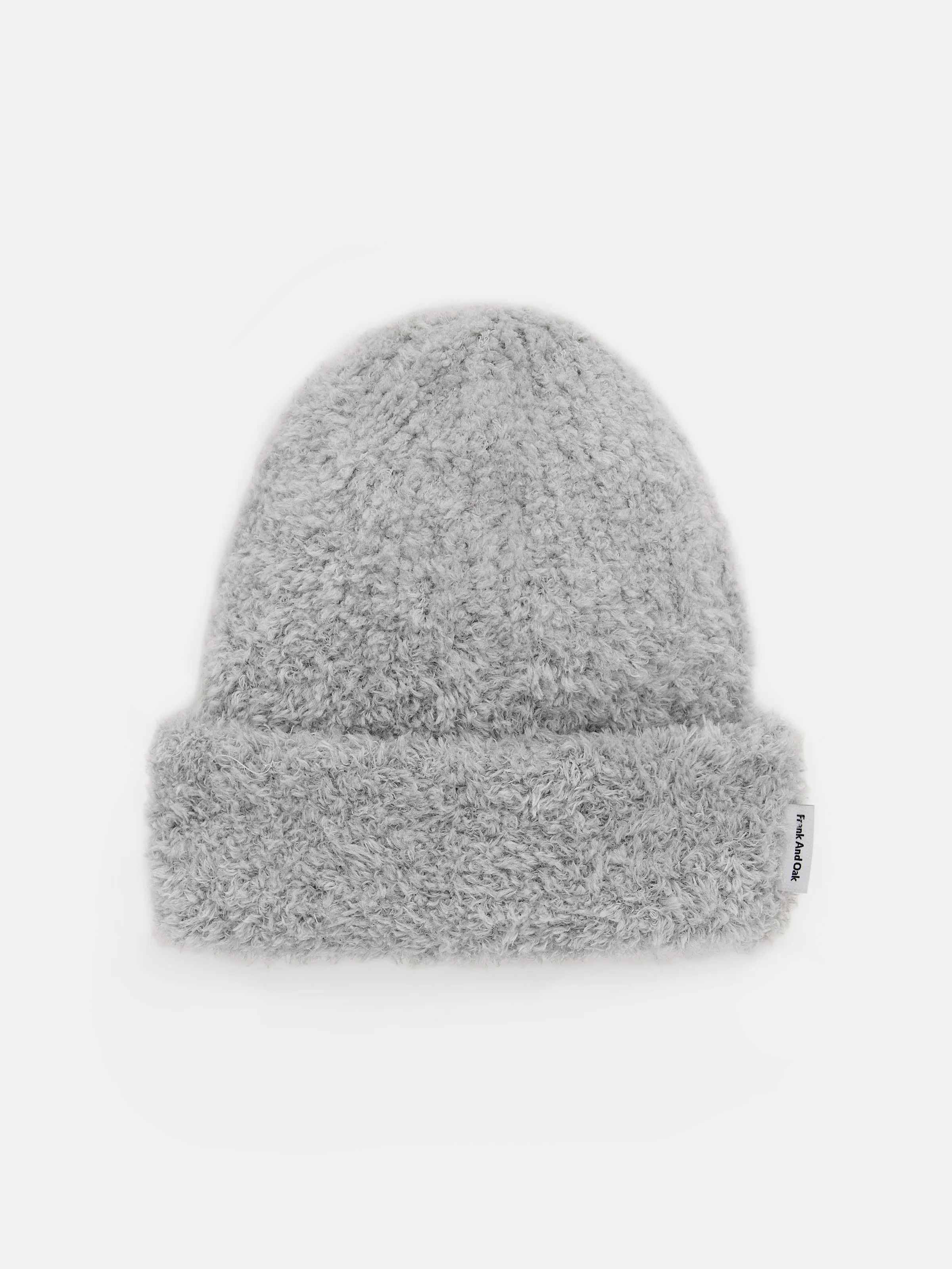 The Fuzzy Merino Wool Beanie in Light Grey