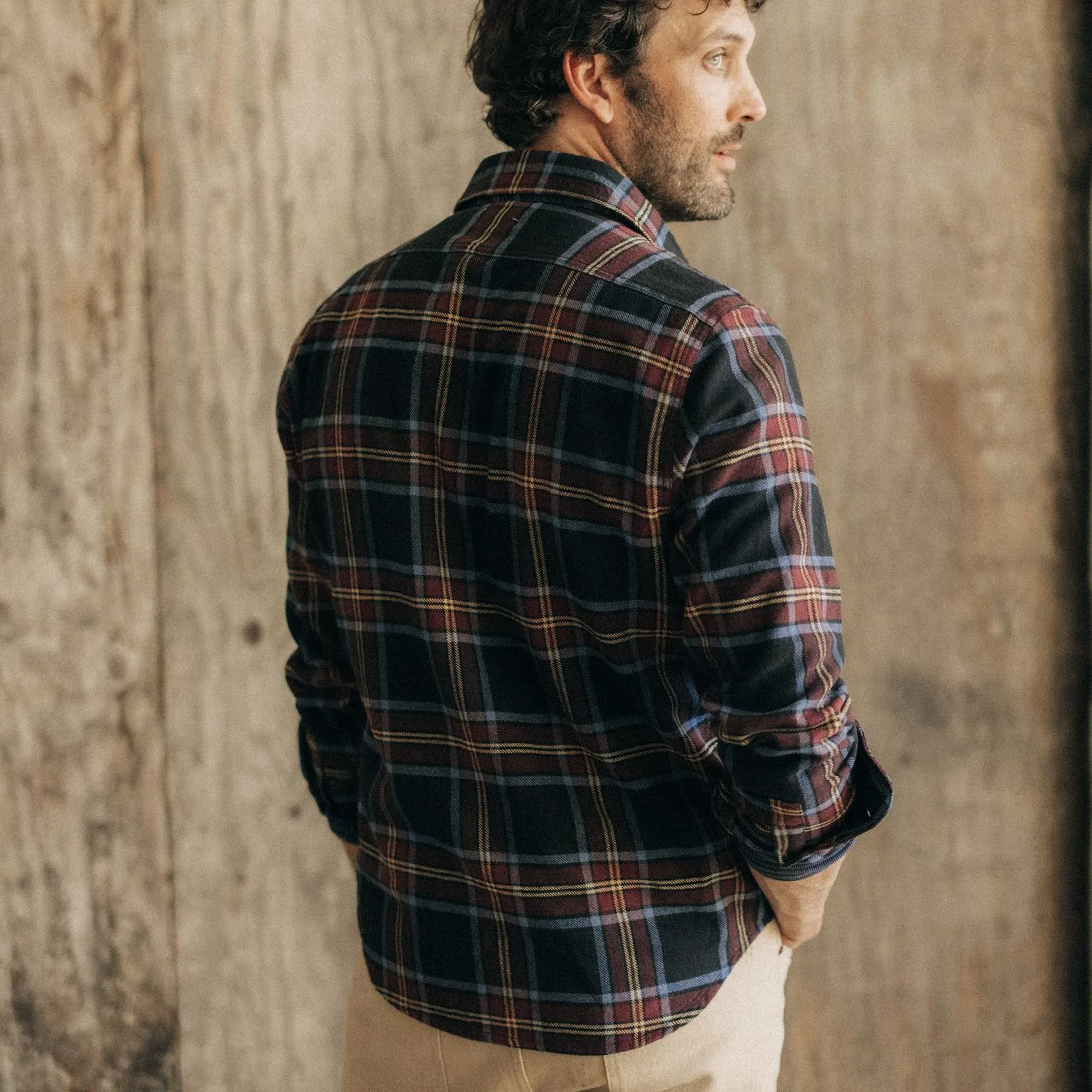 The Ledge Shirt in Dark Navy Plaid