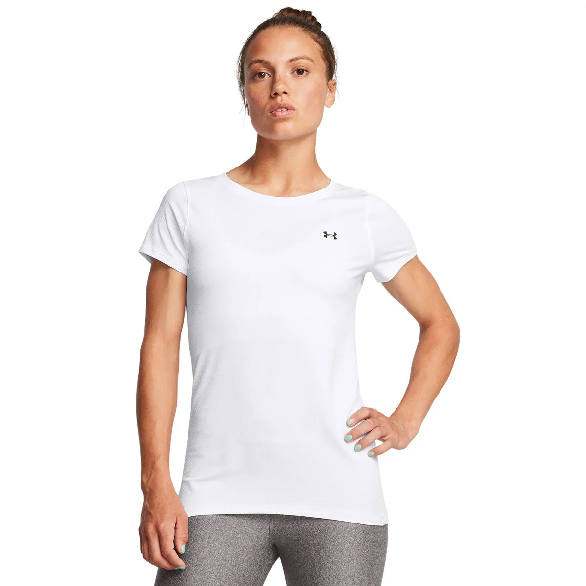 Under Armour Heatgear Armour Short Sleeve Training Top - Womens - White/Black