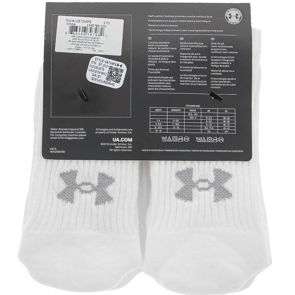 Under Armour Mens Essential Crew 6p Socks - Womens