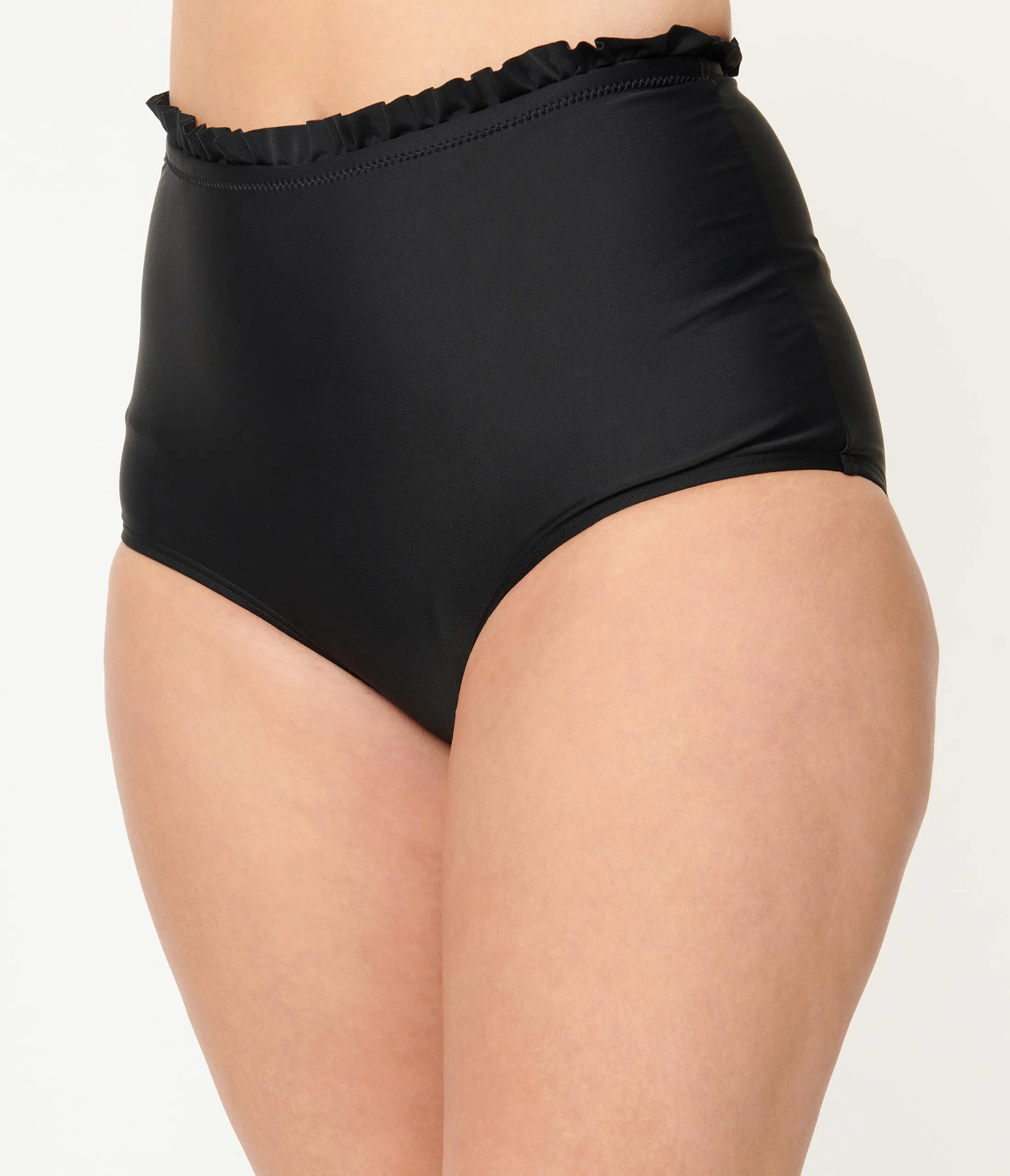 Unique Vintage Black High Waist Cape May Swim Bottom