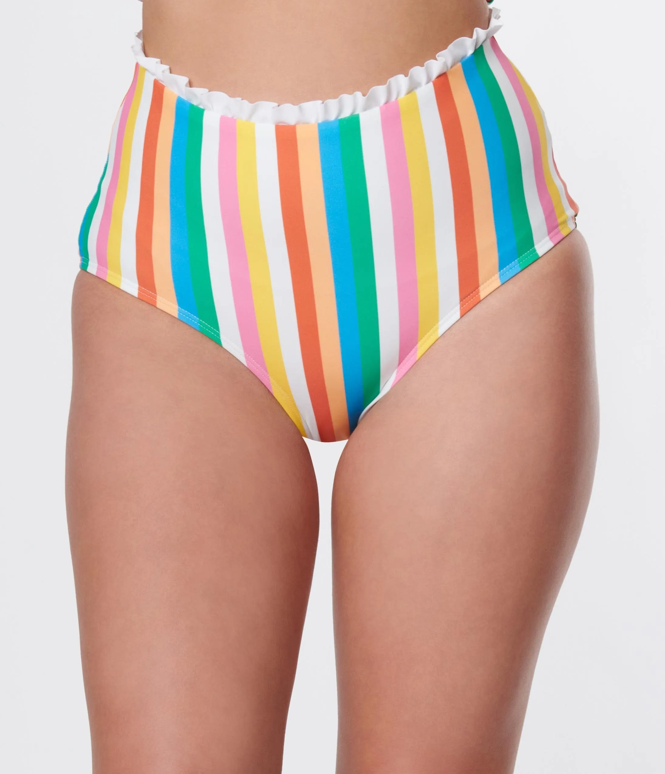 Unique Vintage Rainbow Striped Cape May Swim Bottoms