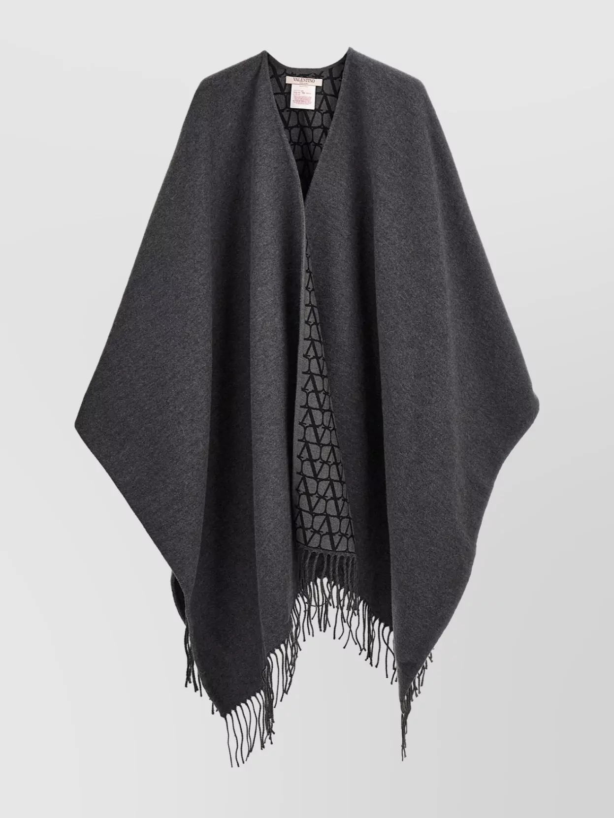 Valentino Garavani   Iconographic cape reversible fringe trim