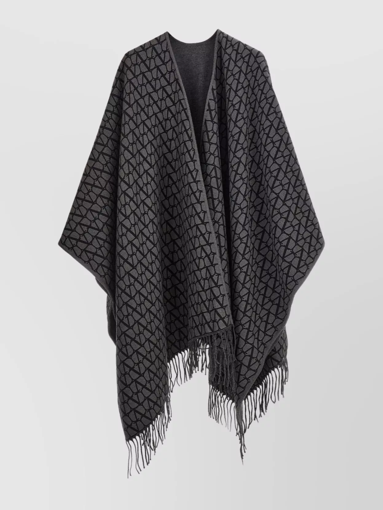 Valentino Garavani   Iconographic cape reversible fringe trim