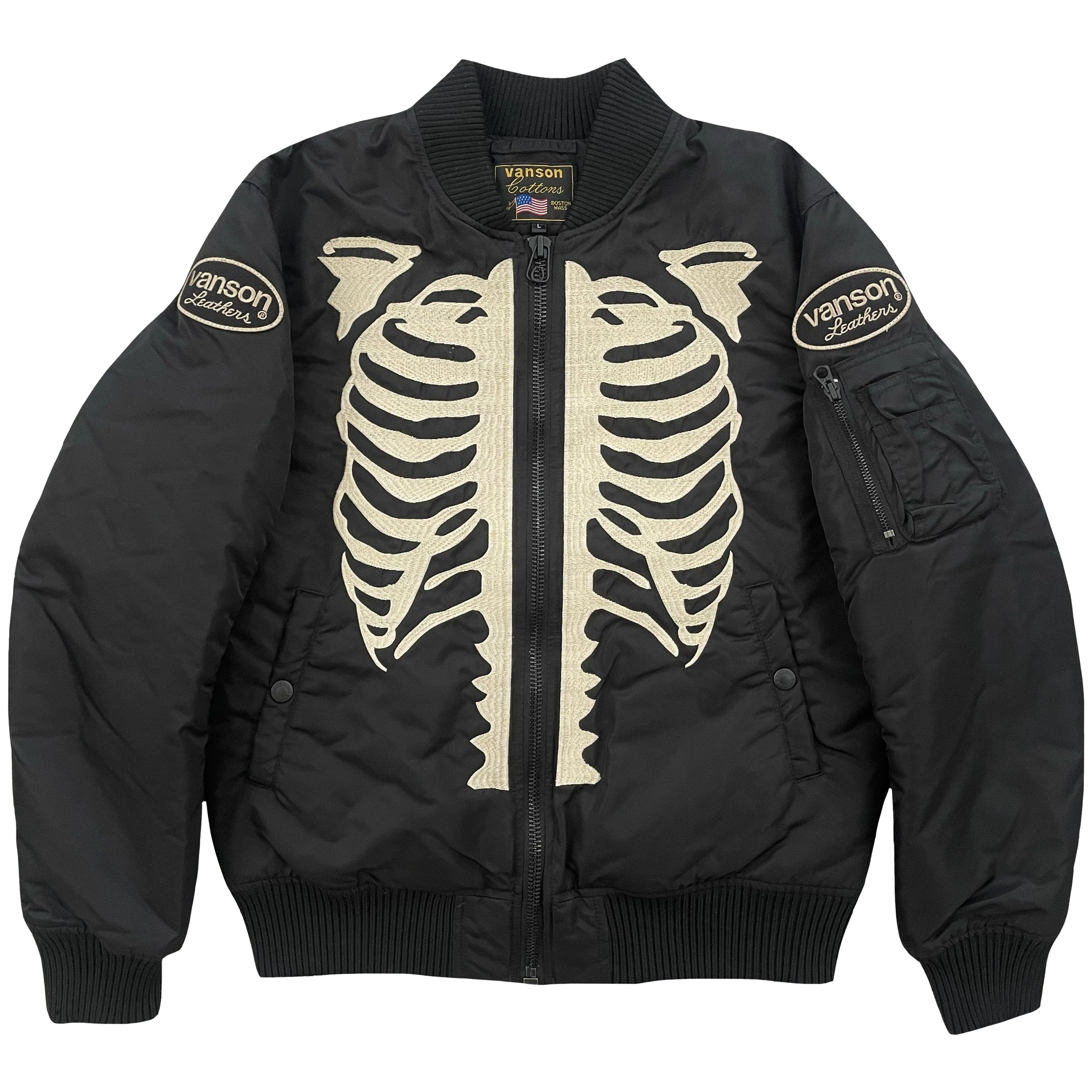 Vanson Leathers Skeleton Bomber Jacket