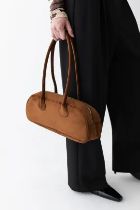 VEGAN SUEDE BOWLER BAG