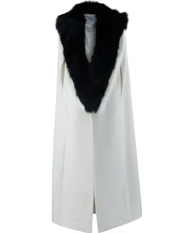 Vestiaire D'un Oiseau Libre Women's White Fur Cashmere Blend Cape