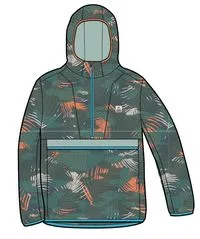 Viento Recycelte Windjacke Anorak - Palm Camo Tiefsee