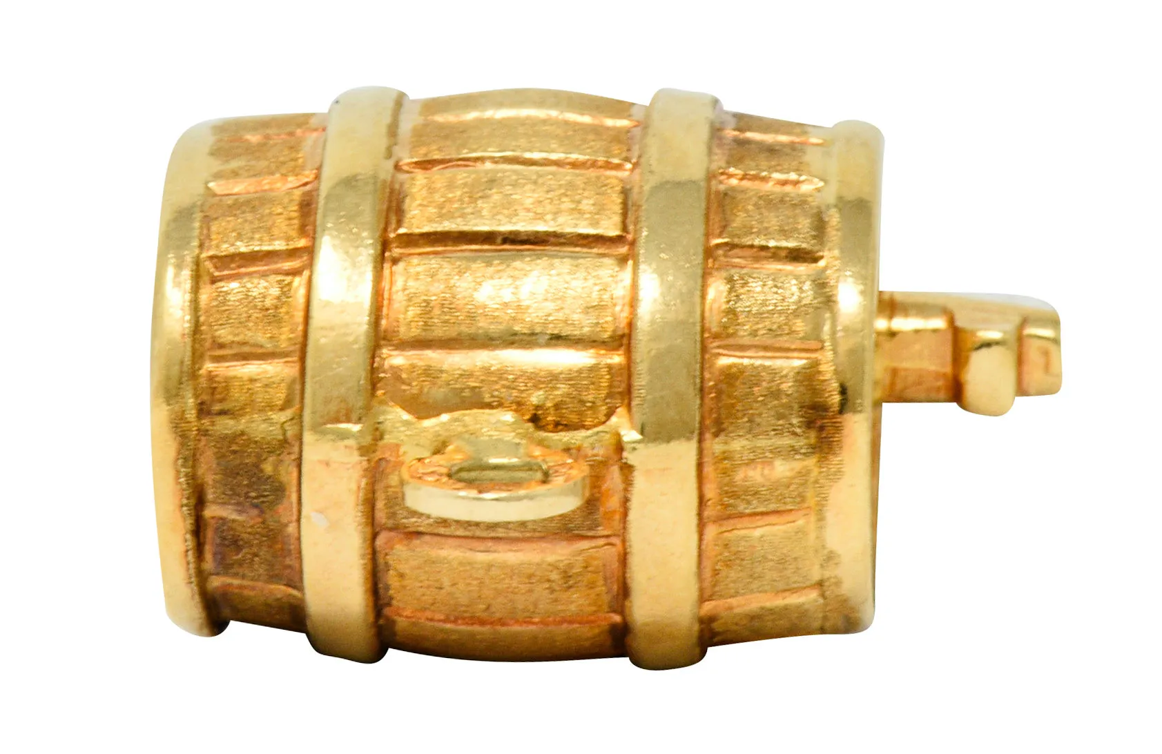 Vintage Italian 18 Karat Gold Barrel Keg Charm