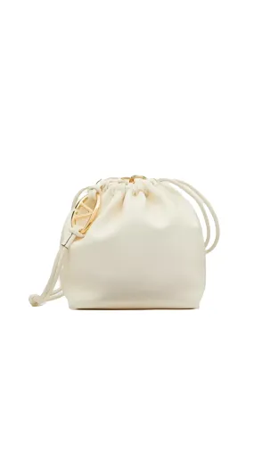 Vlogo Pouf Nappa Leather Pouch - Ivory