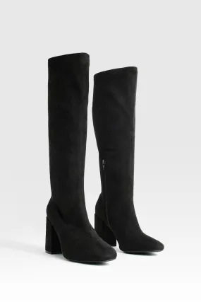 Wide Width Stretch Knee High Boots