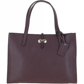 Women's Medium Leather Shopper Bag Burgundy: 61648 Maisy