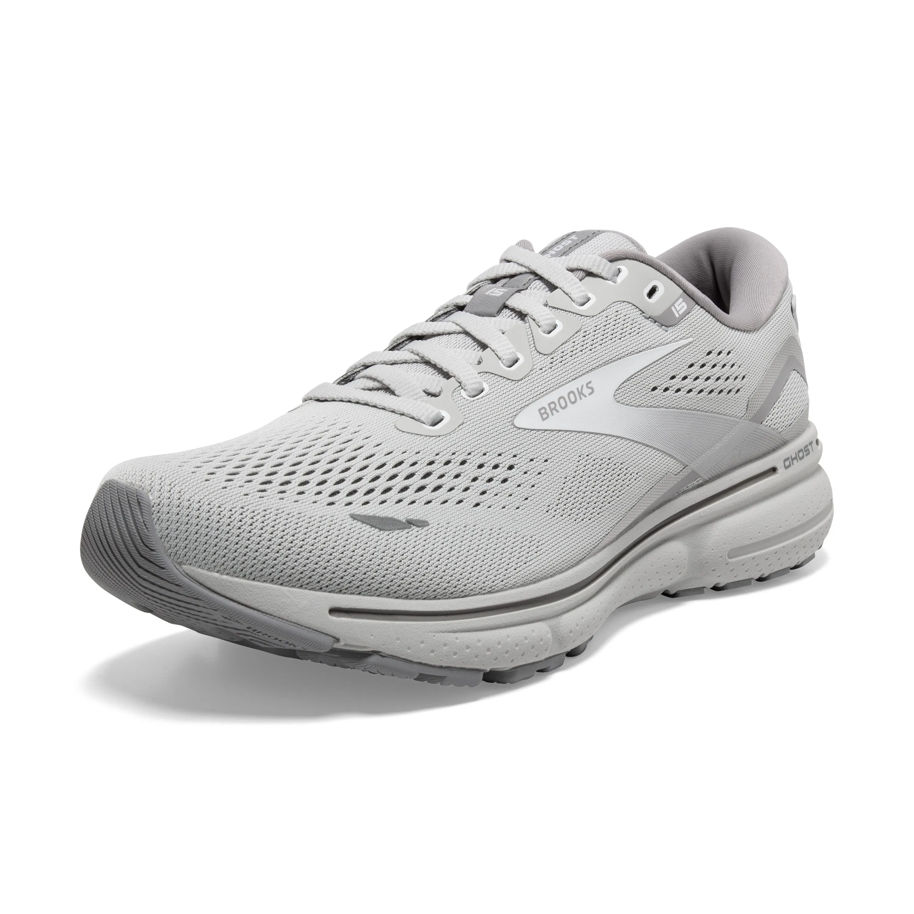 Women's Brooks Ghost 15 1203801B112 Color: Oyster/Alloy/White