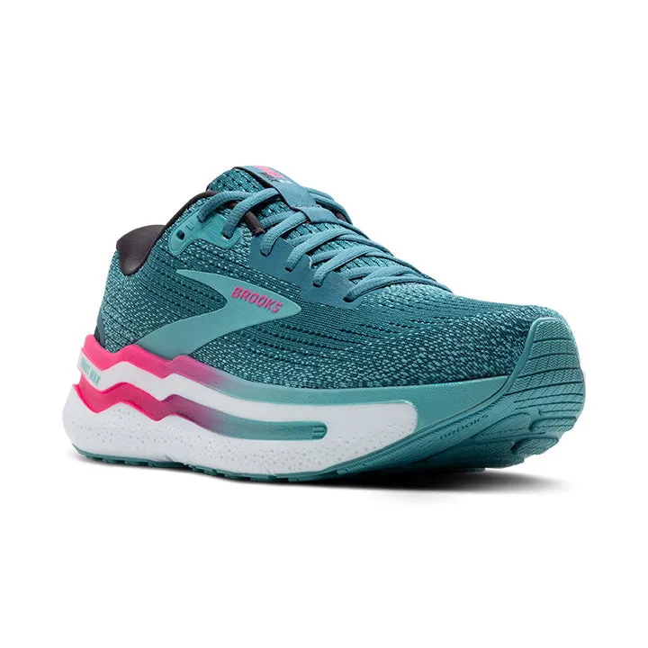 WOMEN'S BROOKS GHOST MAX 2 1204201B475 COLOR:  STORM BLUE/KNOCKOUT BLUE/KNOCKOUT PINK/AQUA