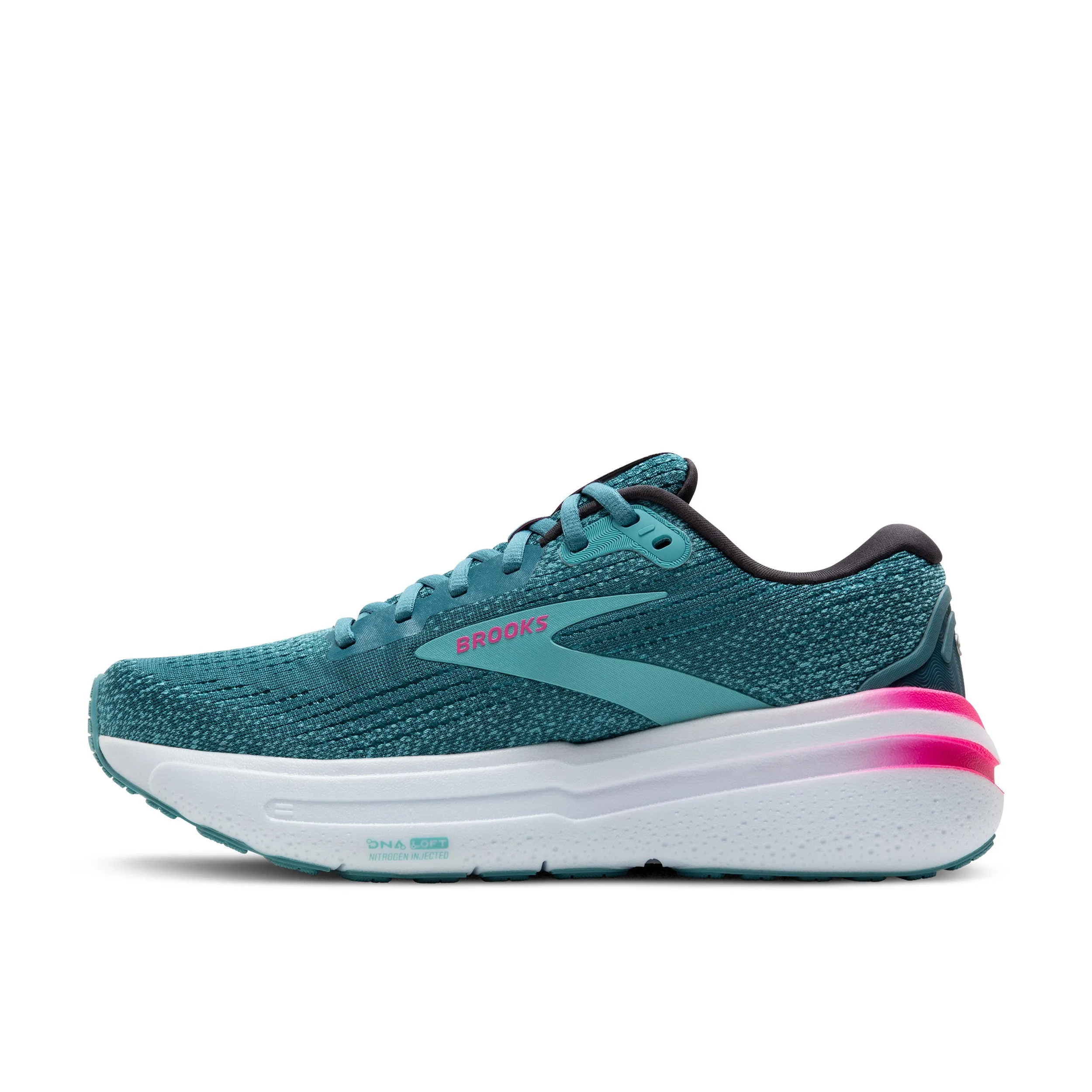 WOMEN'S BROOKS GHOST MAX 2 1204201B475 COLOR:  STORM BLUE/KNOCKOUT BLUE/KNOCKOUT PINK/AQUA